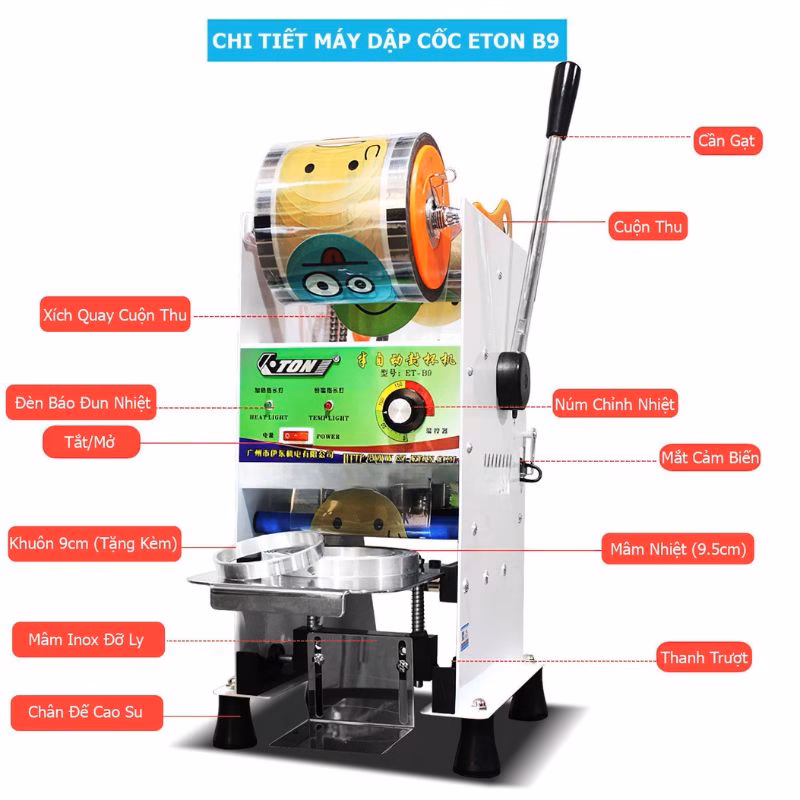 Máy dập cốc bằng tay Eton ET-B9 giá rẻ