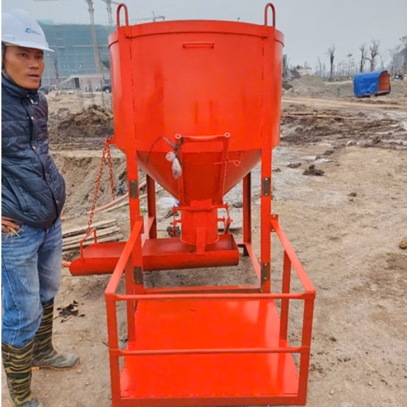 Phễu đổ bê tông 0.6m3 có máng giá rẻ