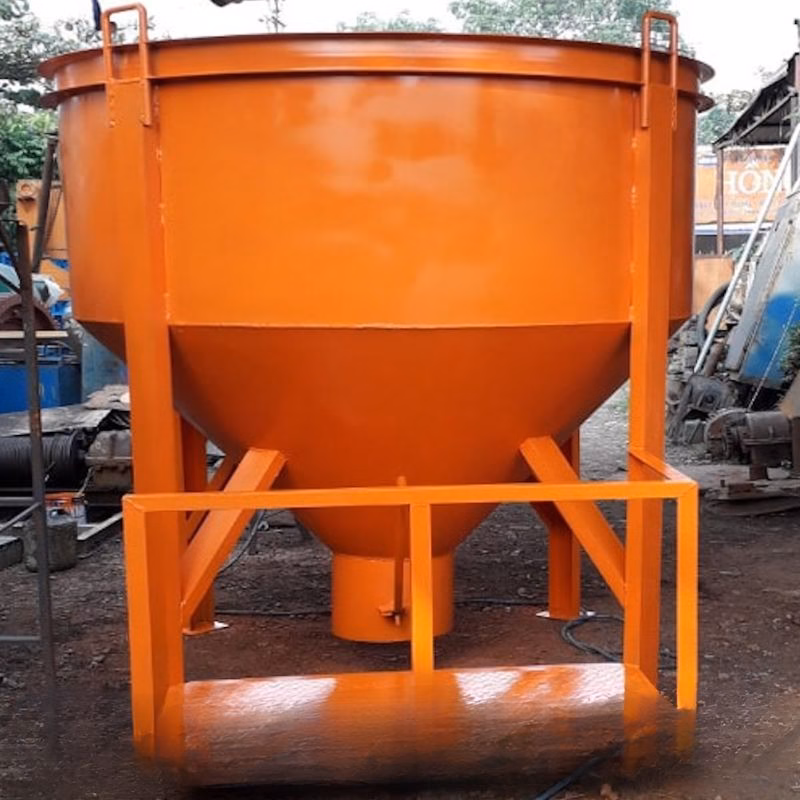 Phễu đổ bê tông 2m3 có máng