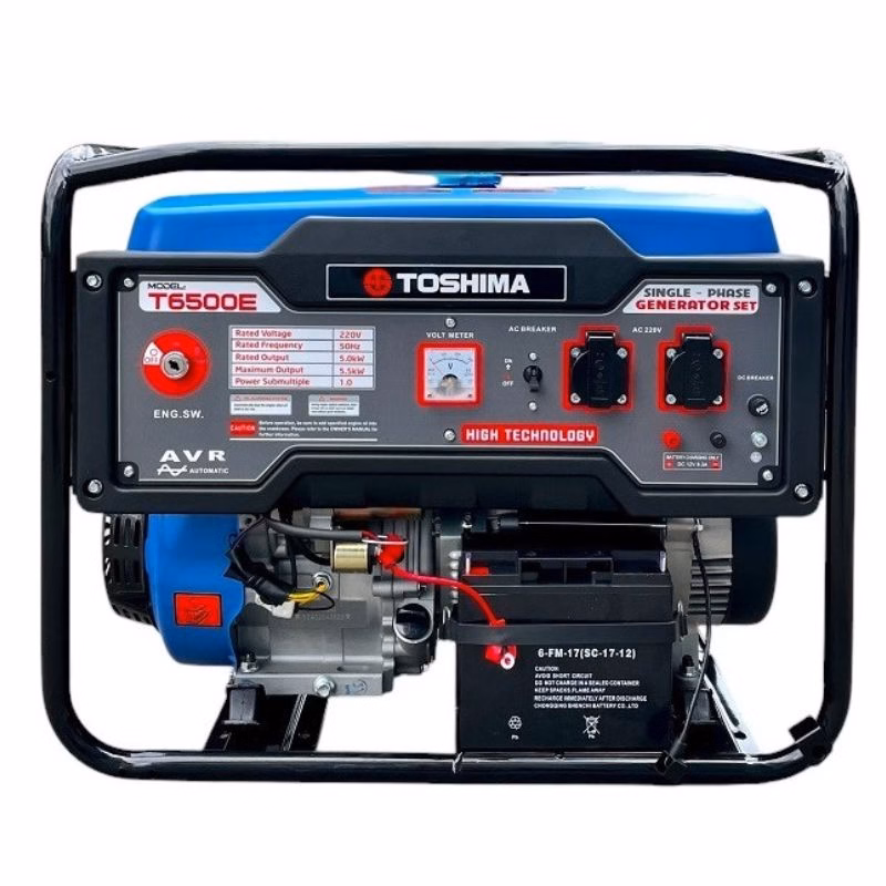 Máy phát điện gia đình 5KW Toshima T6500E Đề Nổ
